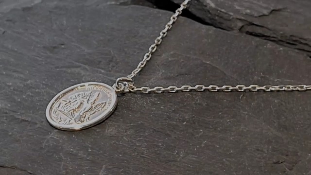 925 Sterling Silver St Michael Necklace, Archangel Michael Medallion - View #8