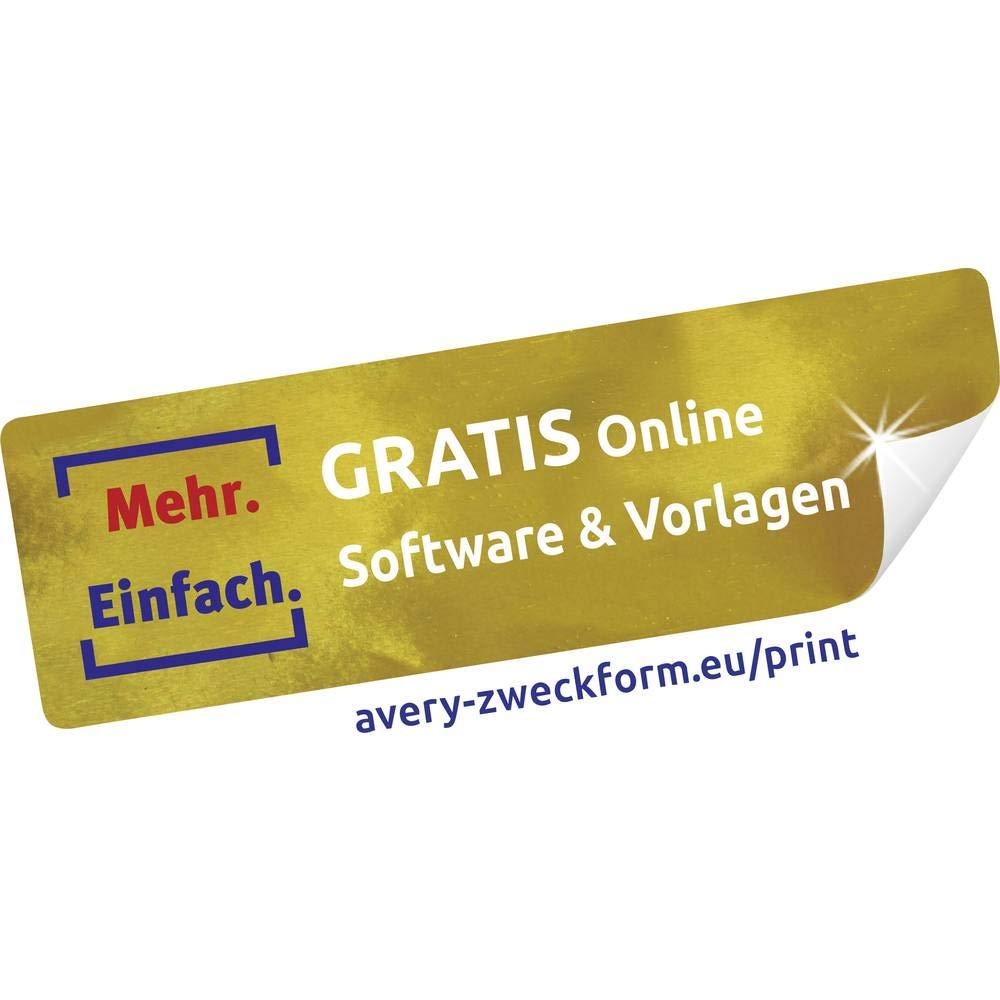 AVERY Zweckform L7917-40 Strapazierfähige Folienetiketten (40 Aufkleber, 210x297mm auf A4, extrem stark selbstklebend, für schwierige Oberflächen, bedruckbare Outdoor Klebefolie) 40 Blatt, weiß