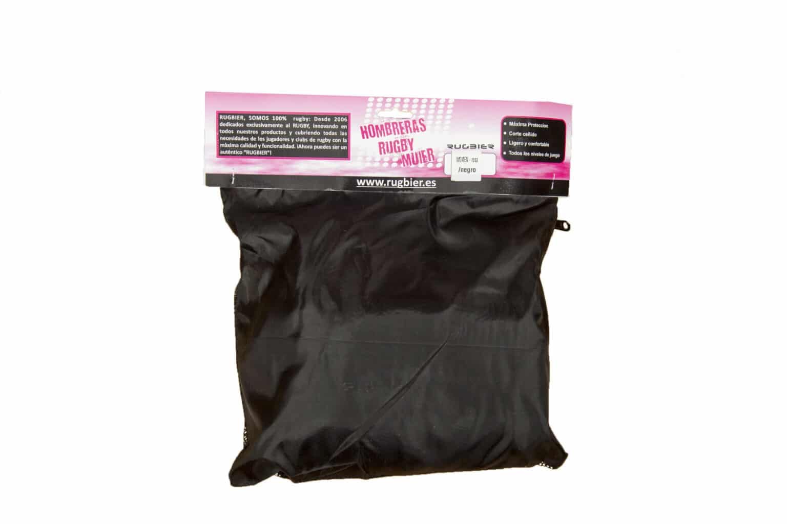 Hombrera de Rugby Profesional para Mujer - Protección de Rugby Acolchada - Categorías Femeninas – Modelo Rosa/Negro. Talla S