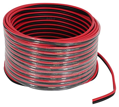 Rockville RED 16G50 16 Gauge 50 Foot Speaker Wire, 100% OFC Copper, Flexible PVC Jacket, Low Resistance, High Clarity, for Car Audio Enthusiasts