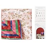Bojagi - Wrapping Cloth/Reversible (Flower patten X stripe) gift wrapping, wine bottle wrapping 21'X21' (L/Pink)