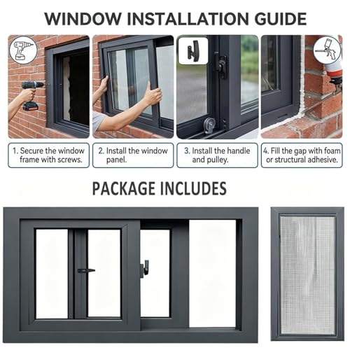Ventana de vidrio de doble panel de 55x50 cm resistente a la intemperie 4