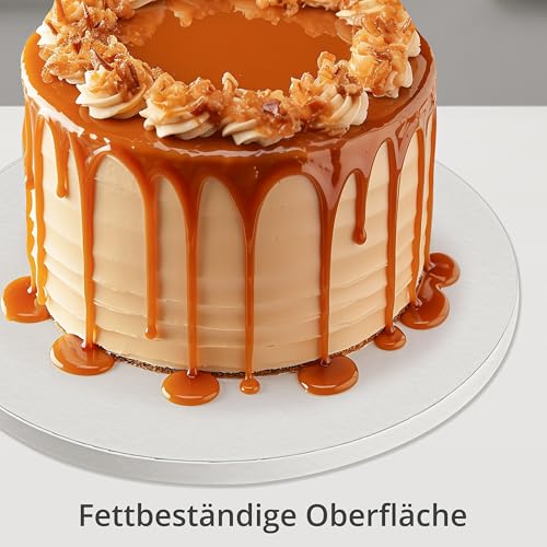 Winter Shore Weiße Cakeboard 30 cm Rund (12er-Pack) - Kuchenplatte Rund, 12 mm Dick, zum Dekorieren Schwerer Mehrschichtiger Torten - Mehrschichtige Wellpappe, Glatte & Fettdichte Glänzende Oberfläche