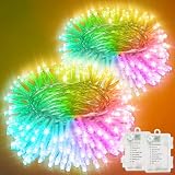 Guirnalda luminosa alimentada por pilas con bombillas en forma de estrella, con 8 modos variables. Alimentada por una caja...