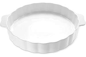 13-Inch Ceramic Pie Pan: Round Baking Dish with Double Handles