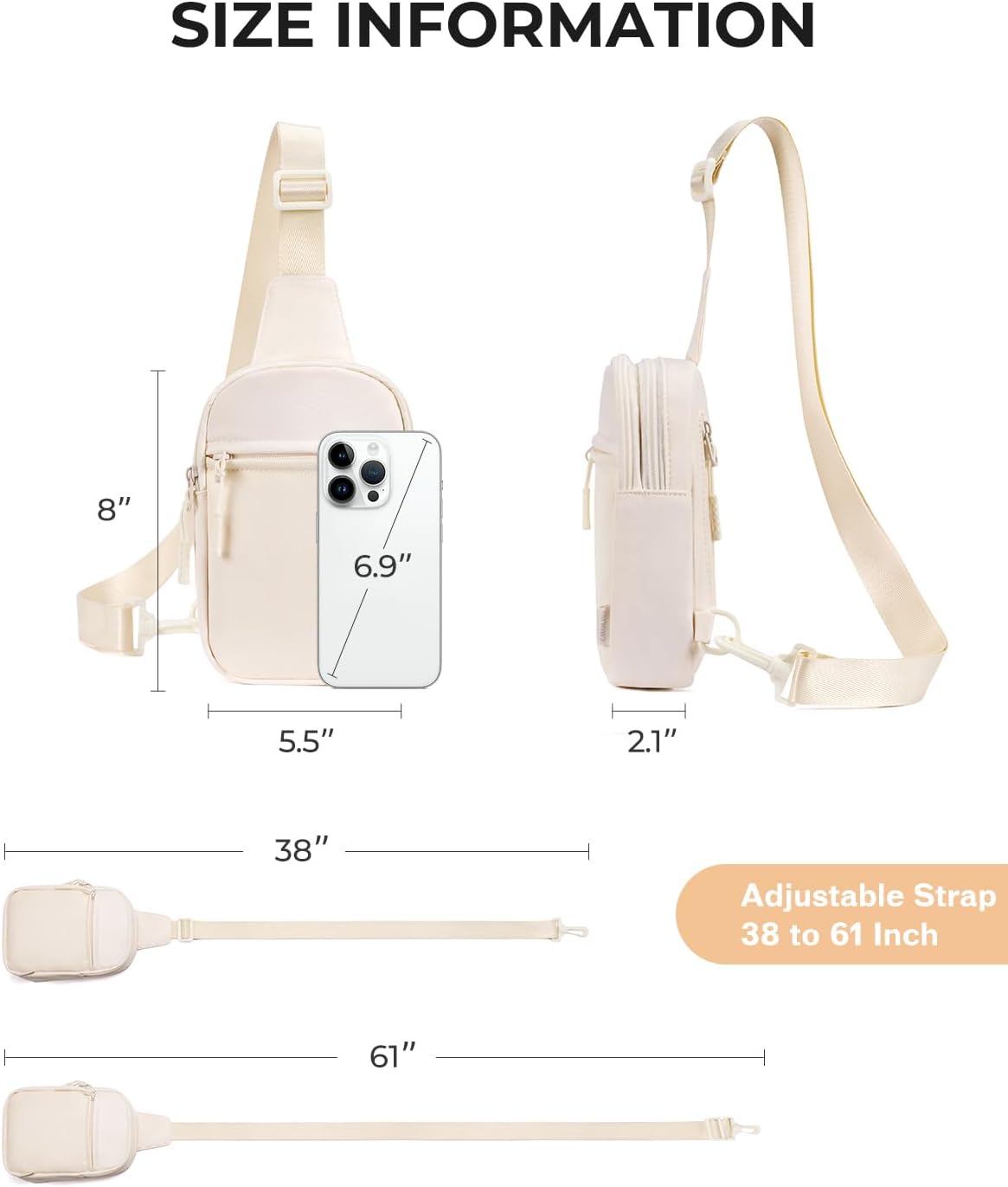 CHOLISS Small Sling Bag for Women and Men, Crossbody Bags Trendy Fanny Packs Chest Bag with Extended Strap - Image 4