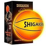 SHIGAKEN Glow in The Dark Basketball, Light up LDE Basketball, Official Size 7 Light Up Basketball for Night Ball Games, Sports Gear Accessories Birthday Gift Ideas for Basketball Fans