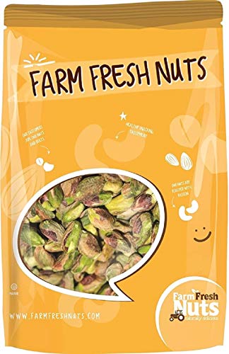 California Pistachio Kernels with Pink Himalayan Salt (1 Lb) Shelled - Oven Roasted to Perfection in Small Batches for Added Freshness - Farm Fresh Nuts Brand