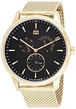 Movimiento multifunción Tommy Hilfiger Reloj Analógico de Cuarzo multifunción para hombre con correa de malla de acero inoxidable dorado - 1710386