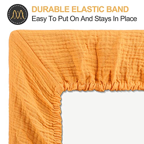 Super Juniors Muslin Baby Fitted Crib Sheet,Extra Cozy Soft Breathable Crib Mattress Sheets For Boys And Girls,28”X52”(Yellow) #TOP2