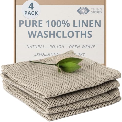 Thing Stories Linen Exfoliating Washcloth For Face cover