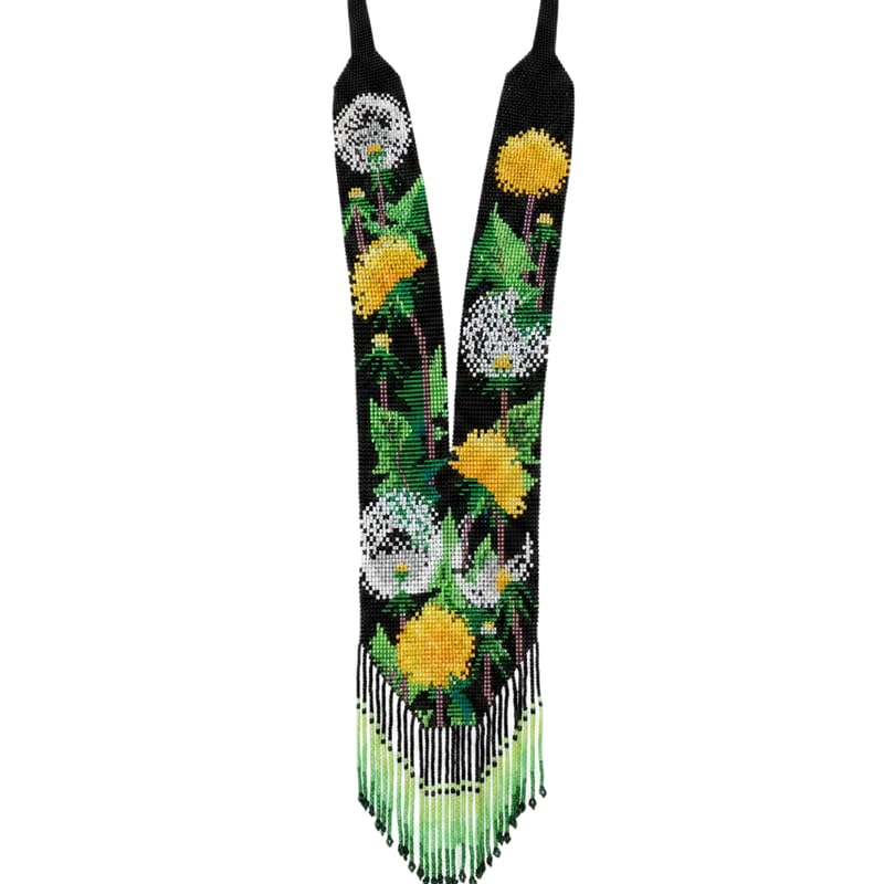 Collier ukrainien Gerdan tissé main LKBEADS, perles de rocaille d'exception multicolore