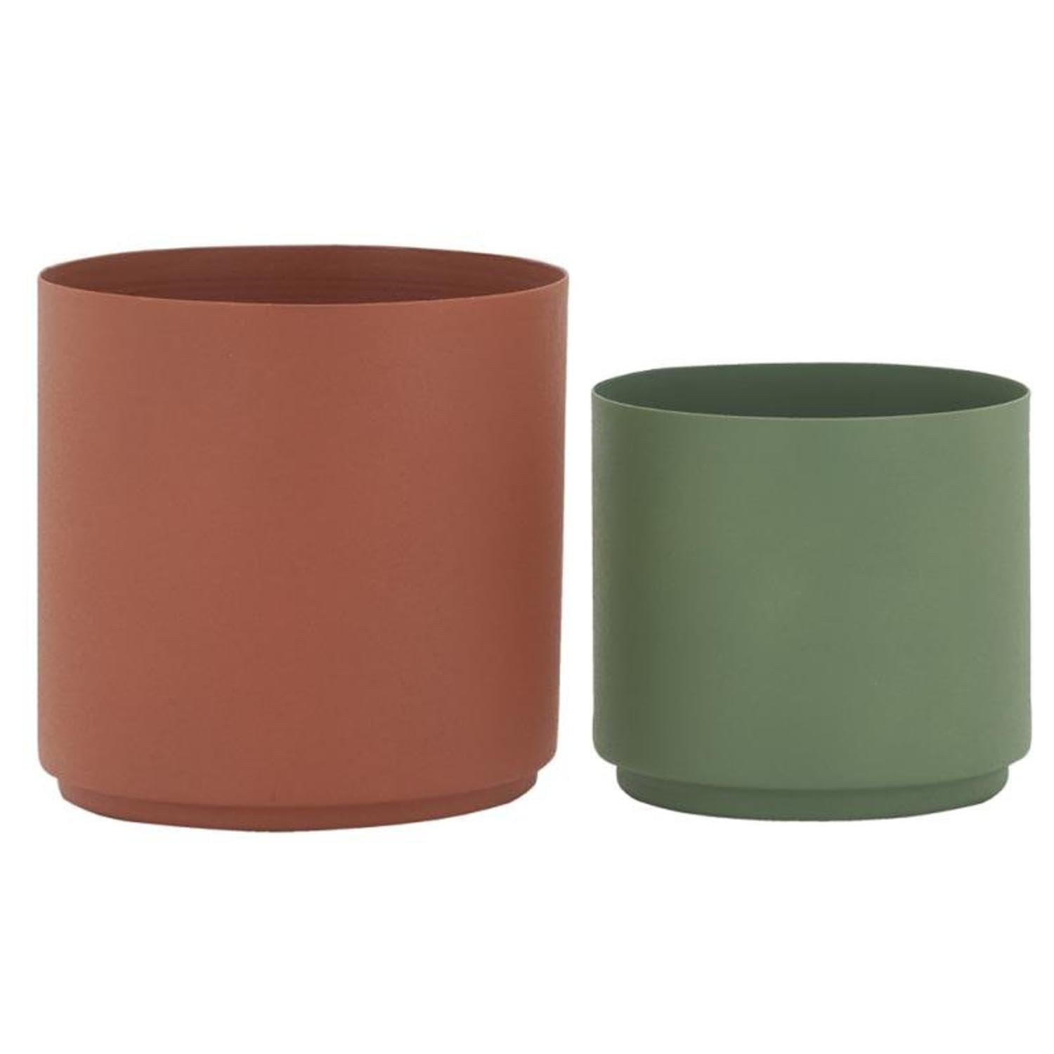 Cache-pots en métal kaki pour sublimer vos plantes d'intérieur