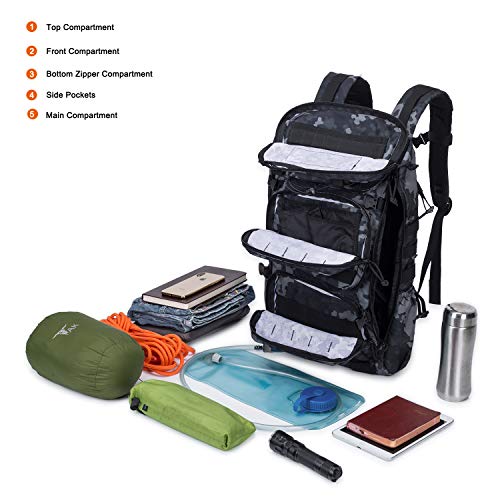 Foto von Mardingtop Taktischer Rucksack 28L, Herren Damen Wanderrucksack Rucksack Trekkingrucksack Reiserucksack Outdoor Für Wandern, Bergsteigen und Reisen Sport