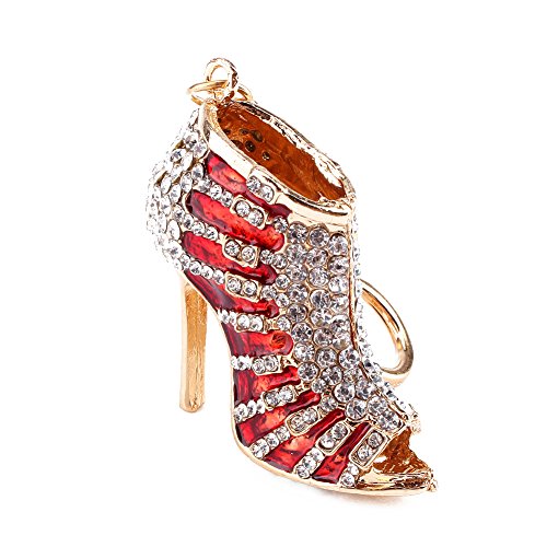 Fdit Porte-clés Strass Cristal Chaussures À Talons Hauts Lady Cadeau Stiletto Émail Or Pendentif Clé Sac À main Chaîne Cover