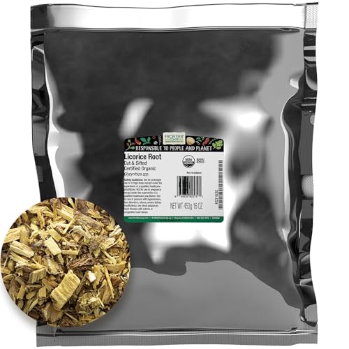 Frontier Co-op Licorice Root Cut and Sifted Certified Organic Kosher | 1 lb. Bulk Bag | Glycyrrhiza species