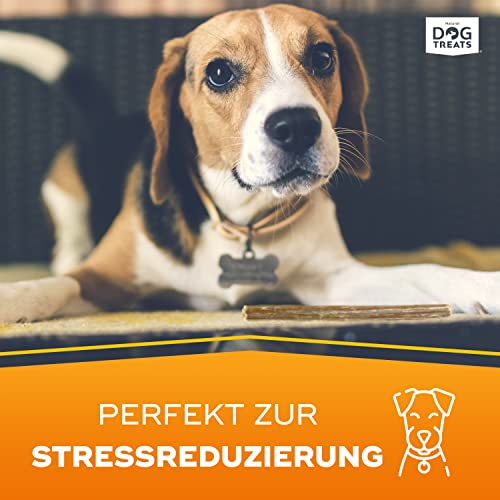 Natural Dog Treats - Rinderkopfhaut Und Ochsenziemer Für Hunde Und Welpen - 100% Natürlicher Kauartikel - Kausnack - Beste Kopfhaut Vom Rind 15cm Stücke - Ideale Zahnreinigung - 5 Stück