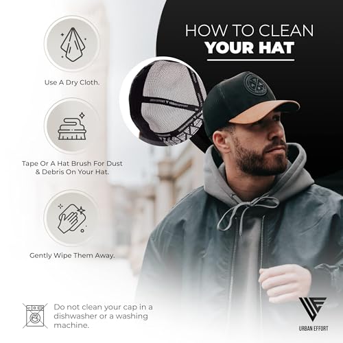 Image of Urban Effort Trucker Hat for Men - Mesh Back Baseball Cap, 5 Panel Snapback Hats for Men and Women