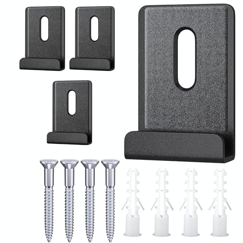 Image of Mirror Hanging Kit - 4Pcs Metal Mirror Clips with Screw, Wide Channel Mirror Hanger Clip Kit for Frameless Mirrors. Heavy Retainer Clips for Wall Mounting.