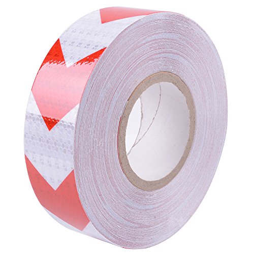 Arrow Reflective Tape 2inx75ft Conspicuity Safety Warning Tape Red and White