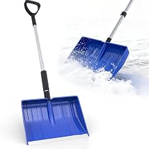 Snow Shovel Lightweight & Portable Detachable with Large Capacity, Emergency Snow Removal Tool for Outdoor, Driveway, Car, Garden and Camping Blue