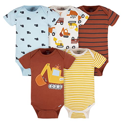 Image of Gerber baby-boys 5-pack Short Sleeve Variety Onesies Bodysuits