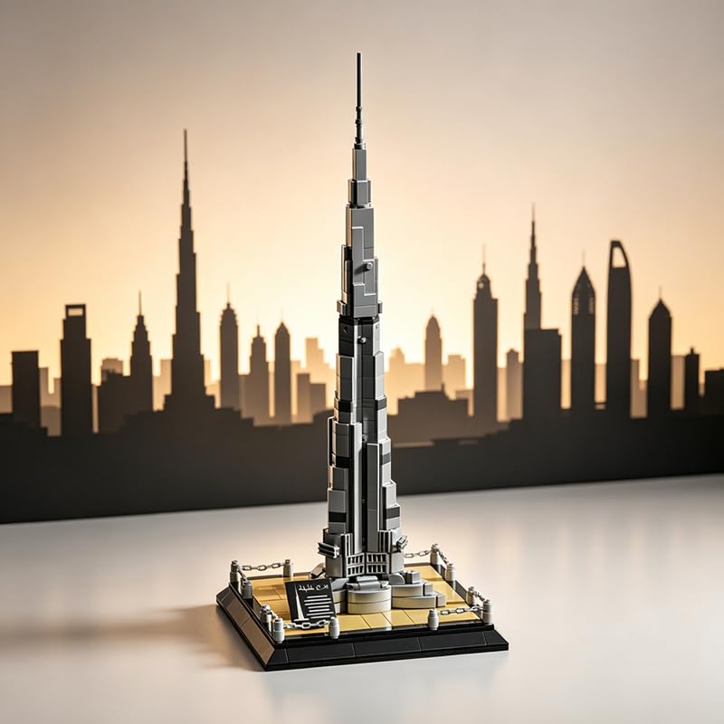Image of SKY LINE OCEAN Burj Khalifa Building Blocks Set (599+ Pieces) | Dubai Landmark Architecture Model | Detailed Collectible Tower Kit | STEM Toy Gift for Teens & Adults | 5 Year Structural Warranty