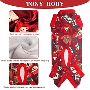 Tony Hoby Dog Pajamas Dog Shirts to Keep Warm in Cold Weather Dog Jumpsuit Pajamas for Small Medium Dog red Boy L  Cucciolini Doodles Tony hoby dog pajamas dog shirts to keep warm in cold weather dog jumpsuit pajamas for small medium dog red boy l   cucciolini doodles