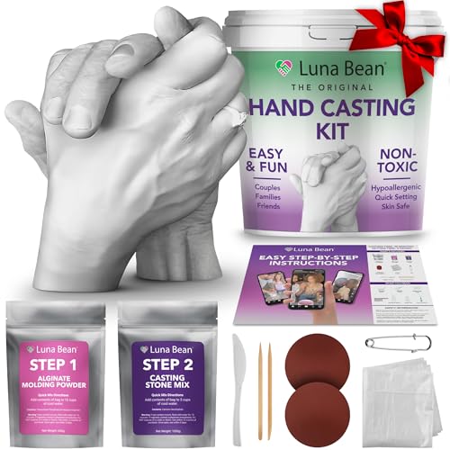 Luna Bean Hand Casting Kit – The Original Hand Mold Kit for Couples – Christmas Gifts...