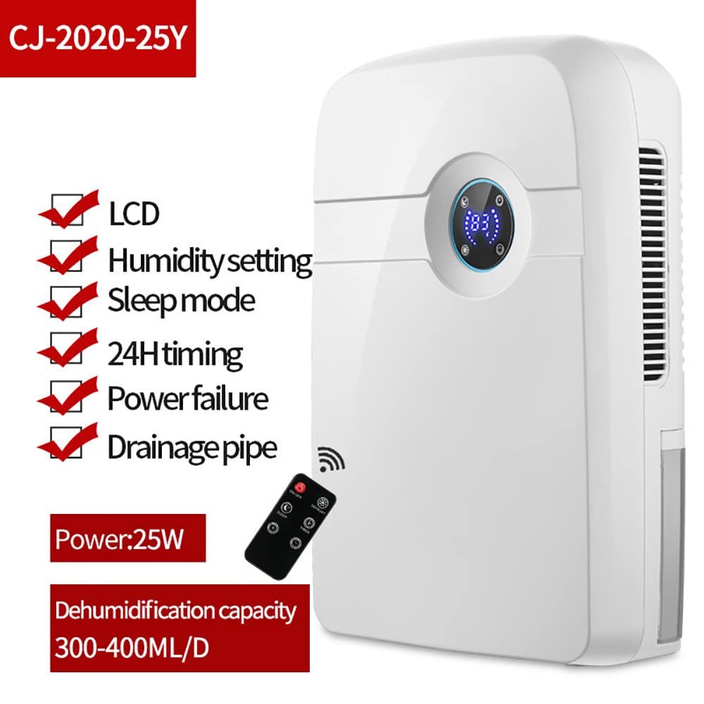 Osuszacz Elektryczny 2,5 L, PrzenośNy Osuszacz Domowy PochłAniacz Wilgoci Osuszacz Powietrza Z Pilotem, Zegar 24-Godzinny, Wyciszenie, Automatyczne WyłąCzanie, System PodwóJnego DrenażU,25W