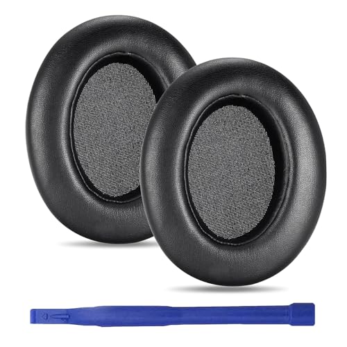 Repuestos de Almohadillas para Sony WH-XB910N - Tapones de Cuero Proteico para Cancelación de Ruido con Malla y Hebilla, Compatibles con Auriculares con cable e inalámbricos (Negro) miniatura 1