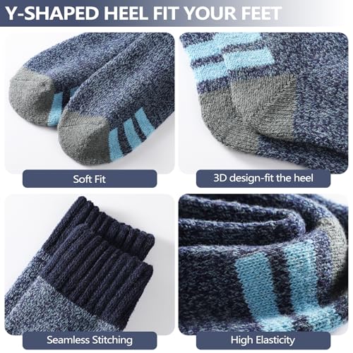 Wool Socks for Women - Womens Wool Socks Winter Sock for Men Warm Thick Knit Soft Vintage Casual Crew Sock3