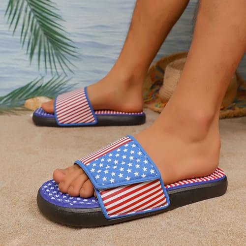 Image of DREAM LAKE Men's Sport Slide Sandals, Flexible Midsole, Casual Beach Slides