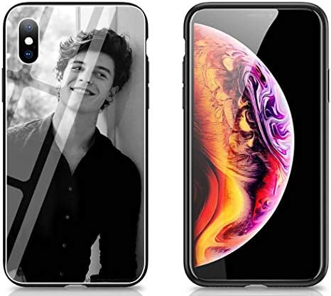 CICISJ Phone Case iPhone Xs Max,Tempered Glass Back Cover and Soft Silicone Rubber Bumper Frame for Scratch-Resistant and Shock Absorption LH-39 Shawn Mendes 98