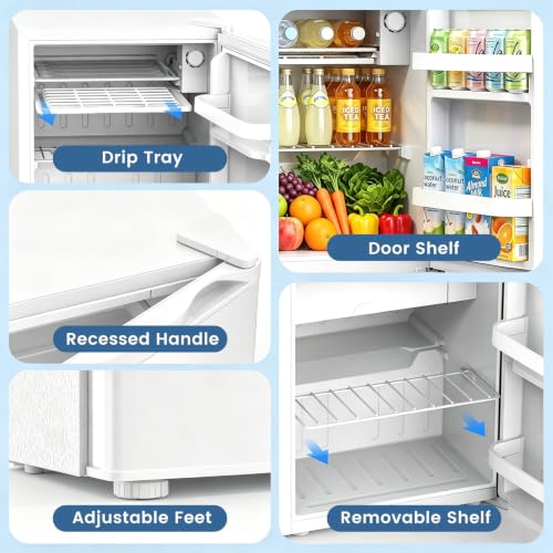 Image of Electactic 1.3 Cu.Ft Mini Fridge, Single Door Compact Refrigerator