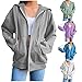 HJYUZP Zip Up Hoodie Women, Sweatshirts for Women Oversized Hoodies Women's Sweatshirts Crewneck Sweatshirt Cropped Light Weight Jackets Fall Fashion Winter Clothing 2025 Casual Y2K Comfy