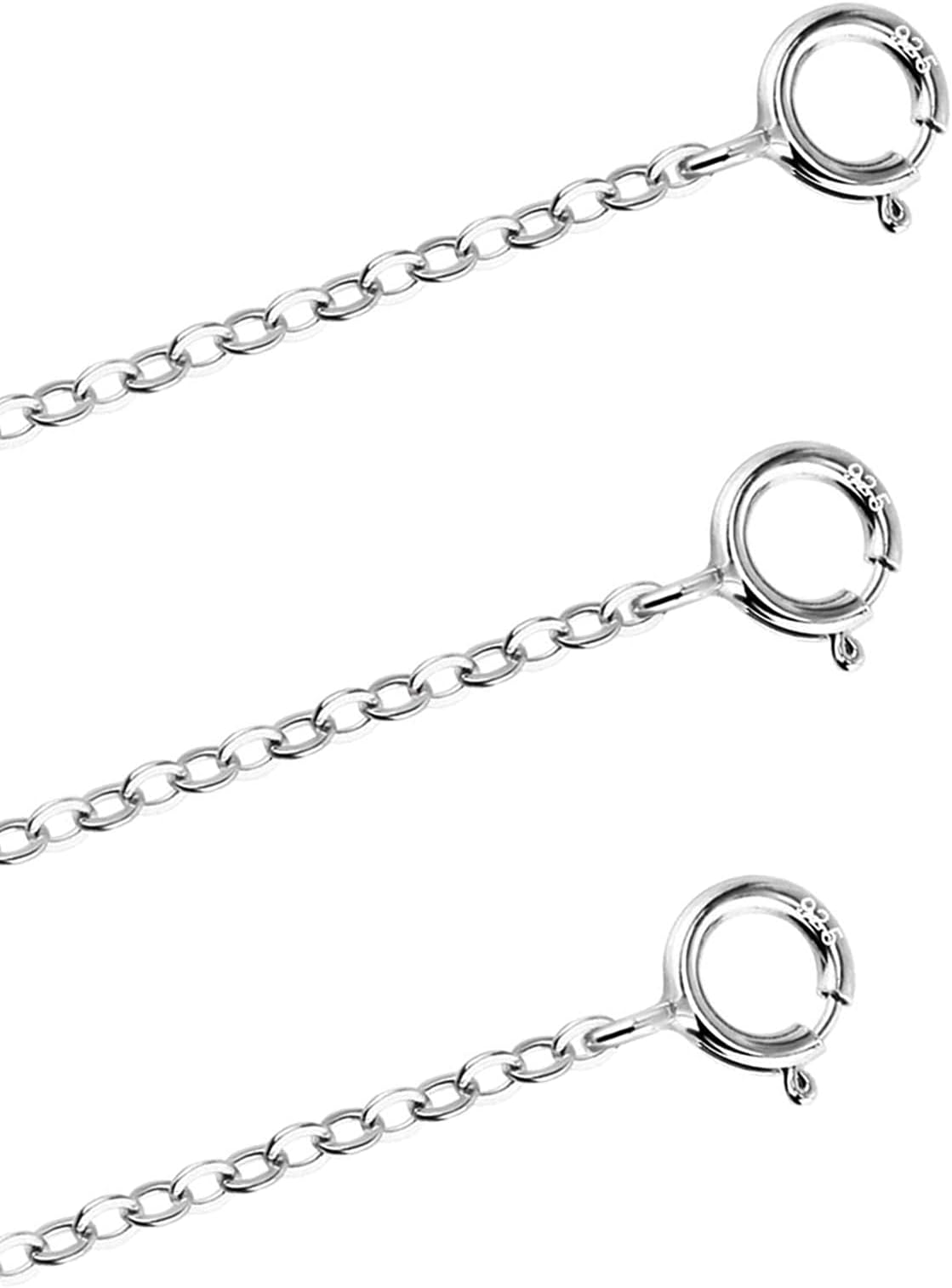 kiniza 3 Pieces S925 Sterling Silver Necklace Extenders Chain