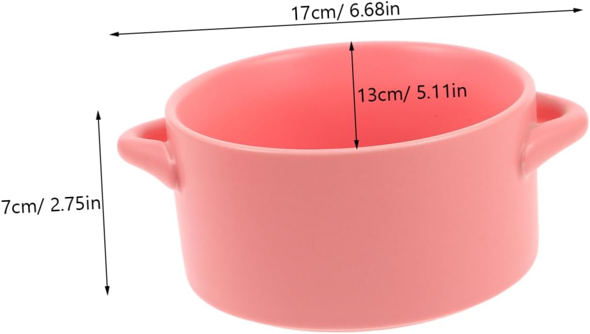 Alipis 2pcs Round Ceramic Baking Dish with Handles Bakeware for Lasagna Casseroles and Pies Oven Safe for Home and Restaurant Use