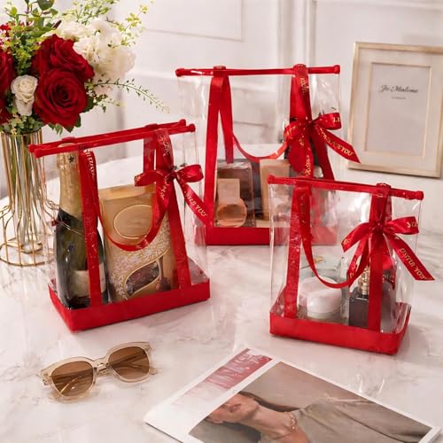 Image of Silkfly Clear Tote Bags Bulk, PVC Shoulder Handbag, Security Approved See Through Bag with Zipper Closure for Work