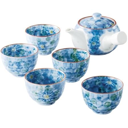 Amazon 有田焼 内外鉄仙花 急須茶器揃 急須1個 湯呑み5客セット 湯呑み オンライン通販