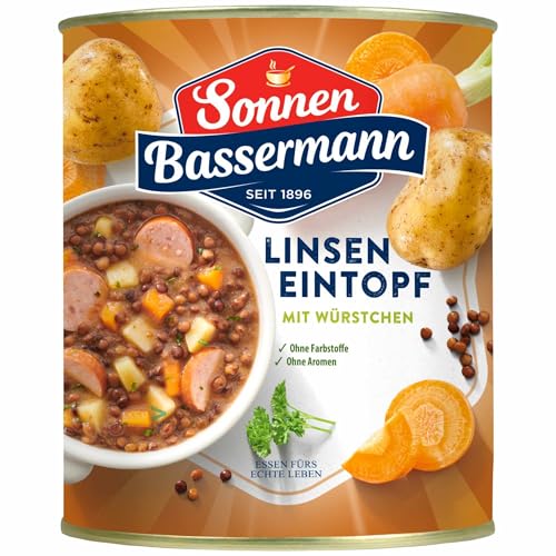 usy Bundle für Sonnen Bassermann mein Linsen-Eintopf mit Würstchen 3er Pack (3x800g Dose) + usy Block – Bild 3