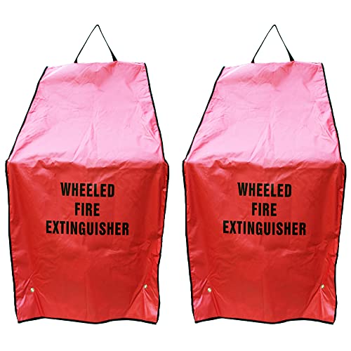 NationalFireSafetyEquipment LLC (2 Pack) 50 Pound Heavy Duty Wheeled Unit Fire Extinguisher Covers, Red