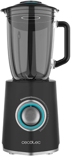 Cecotec Batidora de Vaso Power Black Titanium 2000MAX Mix Go. 2000W Potencia Máxima, Acacados en Acero Inoxidable, Cuchilla con Recubrimiento de Titanio Negro, Capacidad 1,5L - 2