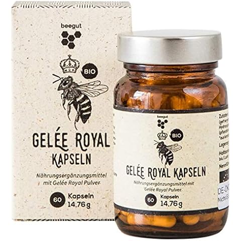 beegut BIO Gelée Royal Kapseln, 60 Kapseln mit je 170mg BIO Gelee Royal Pulver (gefriergetrocknet), nachhaltige Verpackung Cover