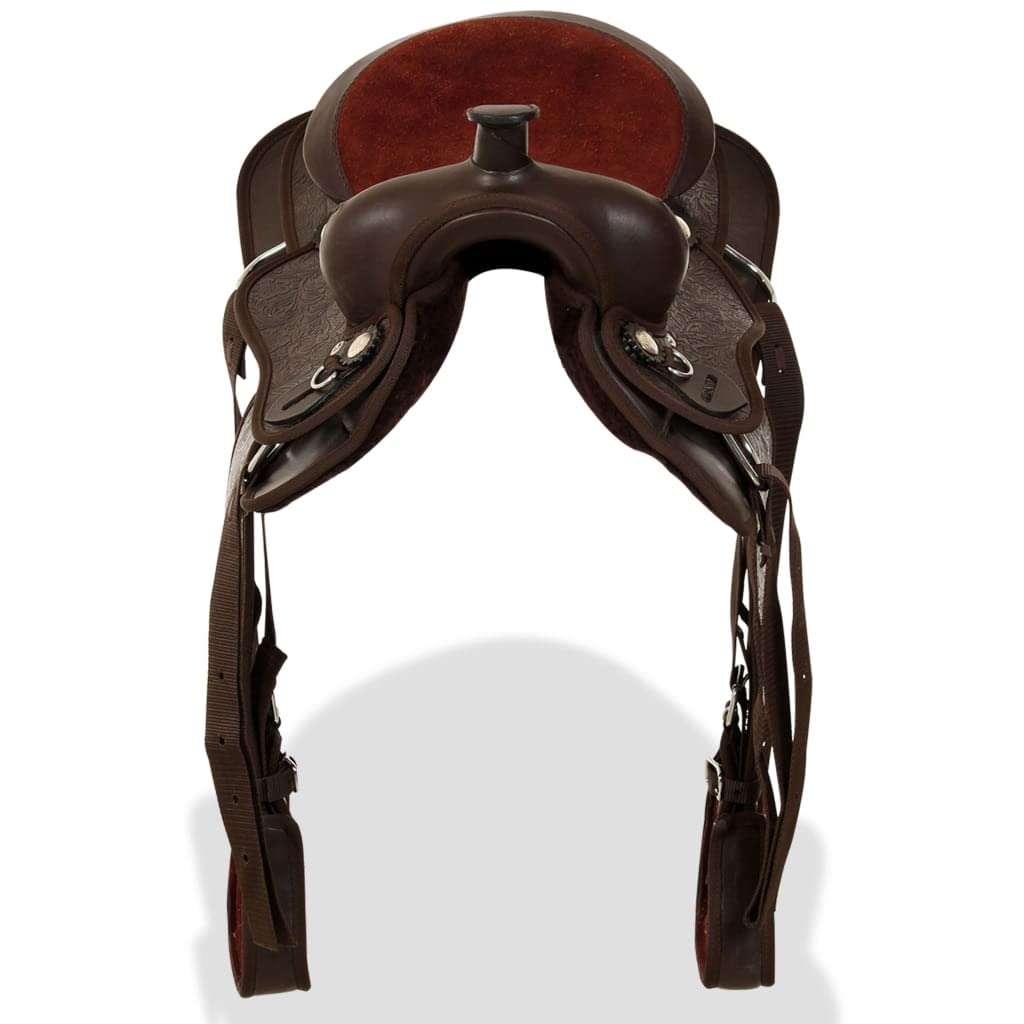 Genérico Montura Occidental, cabezada y Pechera Cuero Real 13" marrón,Deportes,Actividades al Aire Libre,Equitación,Arreos para Caballos,Monturas-91351