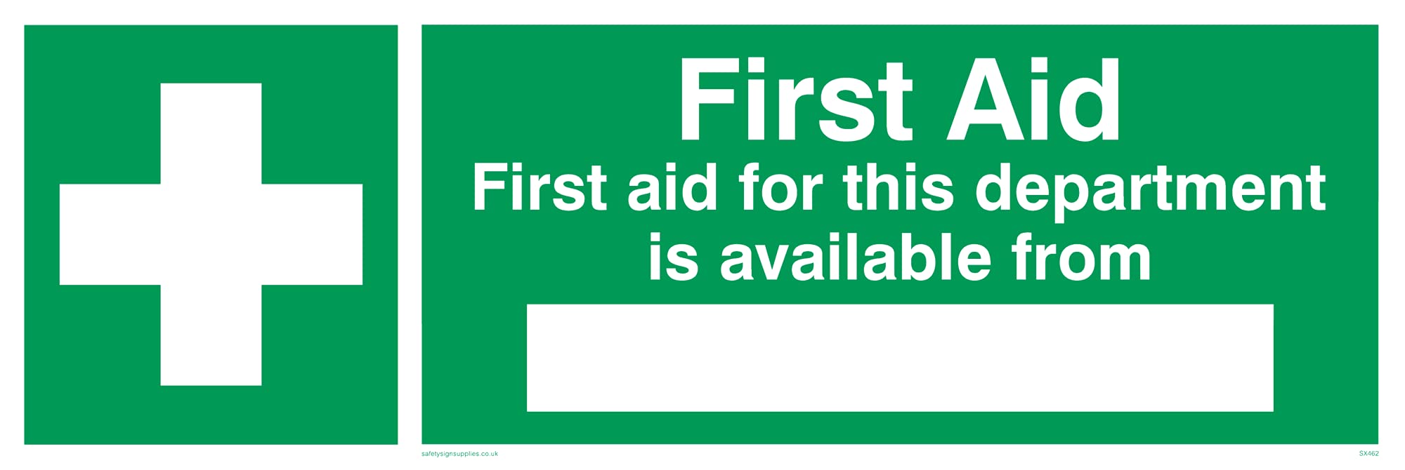 Pack of five - First Aid For Department Available From Sign - 300x100mm - L31
