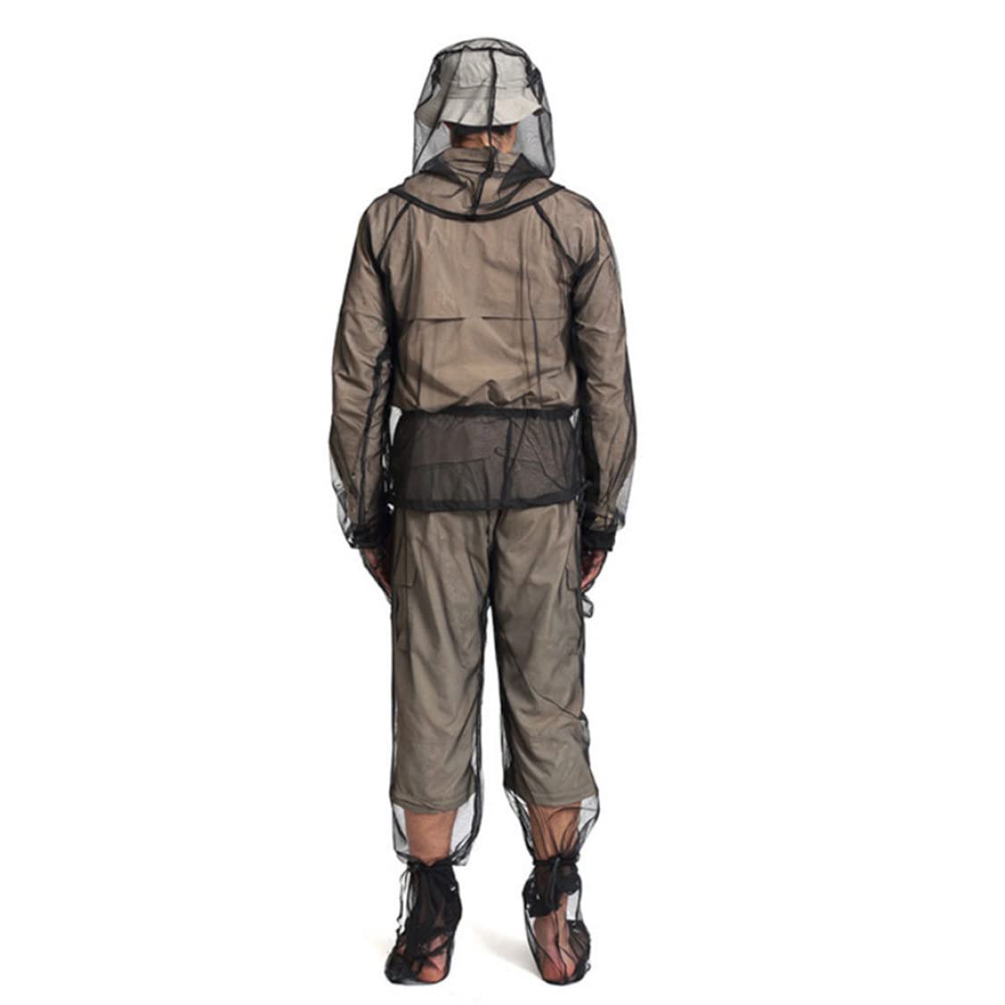 Ropa antimosquitos Traje de mosquitos Protección contra mosquitos 4PCS/Set Mosquiteras transpirables translúcidas Traje de mosquitos ajustable Protección plegable contra mosquitos para acampar S/M