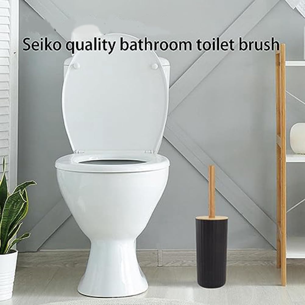 Juego de Accesorios de Baño de 8 Piezas, Bambú y Madera, Resistente al Agua, Color Negro, Diseño Contemporáneo