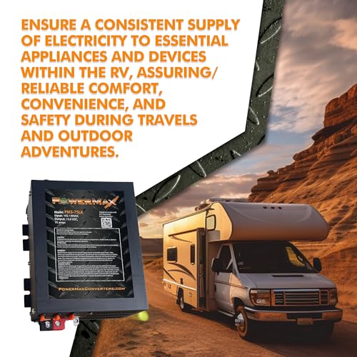 Image of PowerMax PM3 75LK RV Power Converter - 12 Volt 75 Amp with 3 Stage Smart Charging Mode, Lithium Compatible