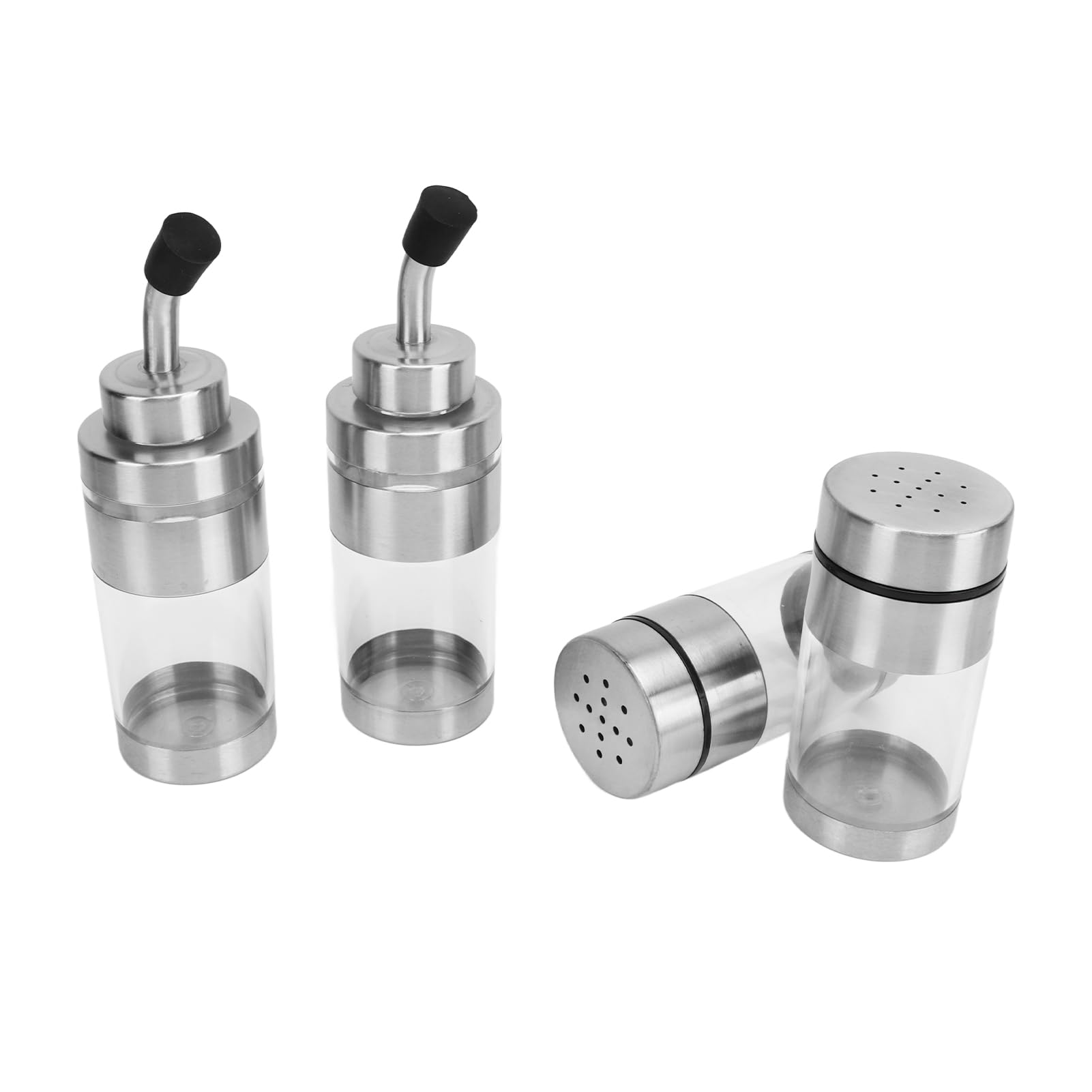Set di 4 contenitori portaspezie in acciaio inox 304, per spezie, set da